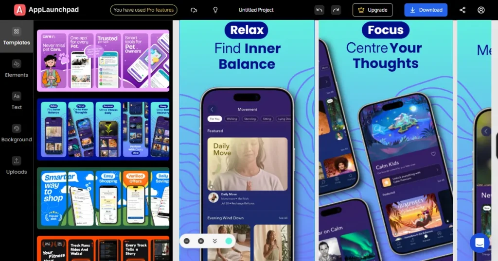 AppLaunchpad screenshot template dashboard