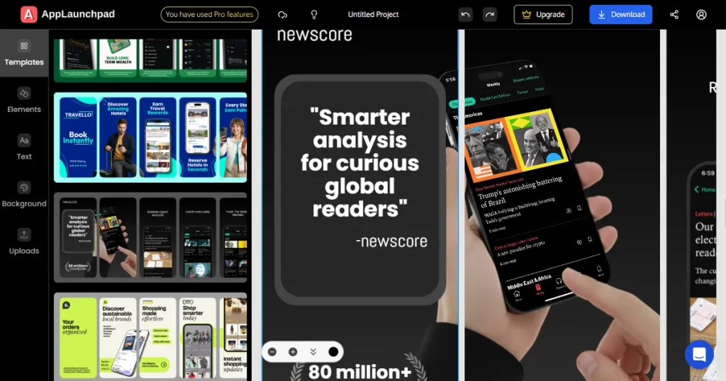 AppLaunchpad template editor interface