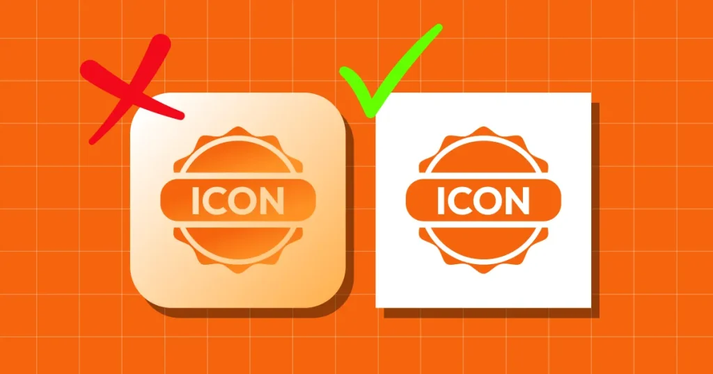 Avoid rounded backgrounds vs flat icon design
