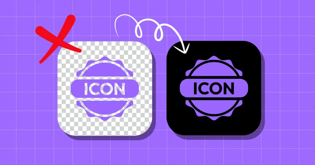 No transparency vs solid background icon