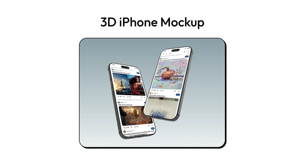 3D iPhone mockup