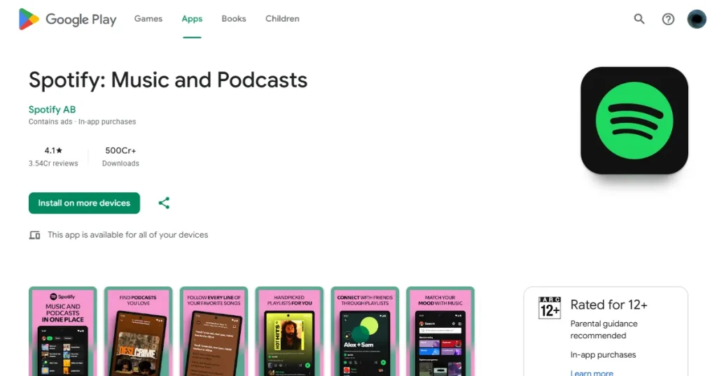 Spotify Google Play Store App icon