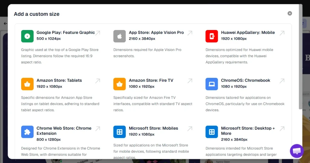 AppScreens advanced device options settings