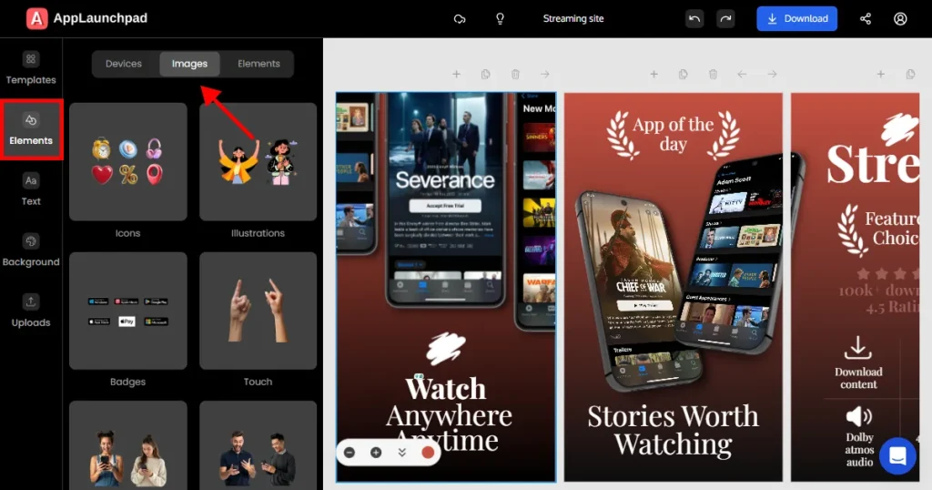 Add design elements to the play store screenshots