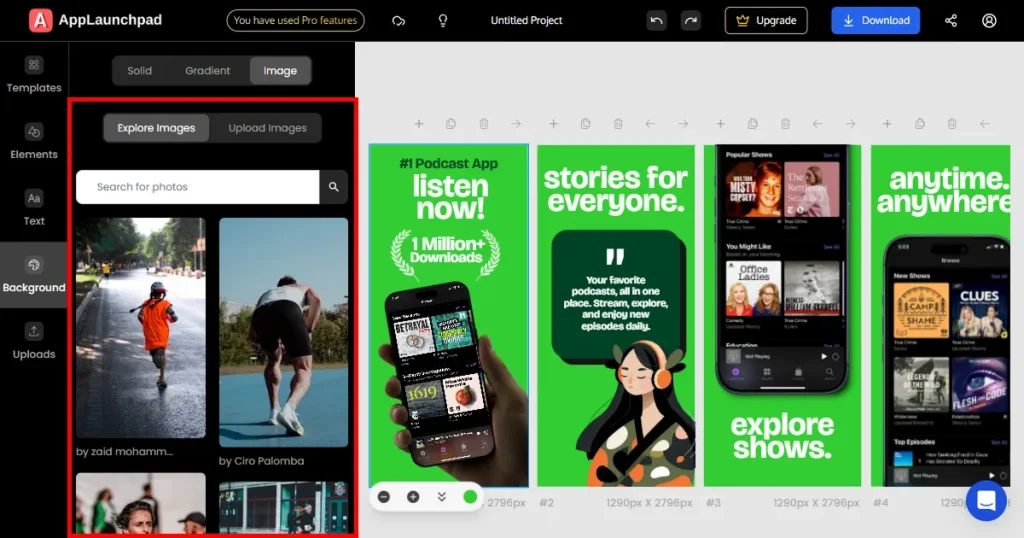 Add Unsplash images on AppLaunchpad