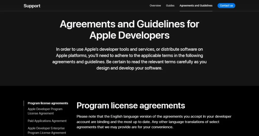 Agreement and guidelines