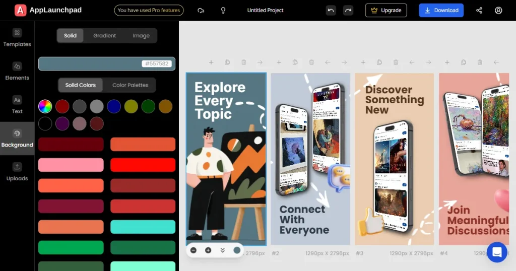 App store screenshot templates AppLaunchpad