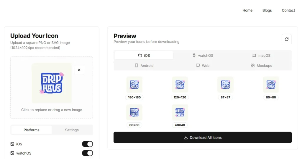 Appiconly app icon generator