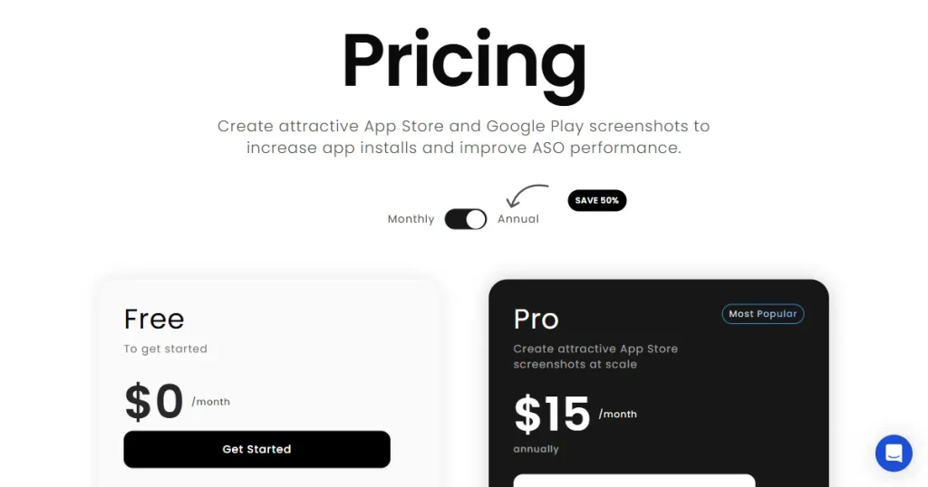 AppLaunchpad pricing page