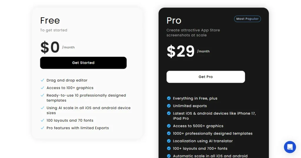 AppLaunchpad pricing page