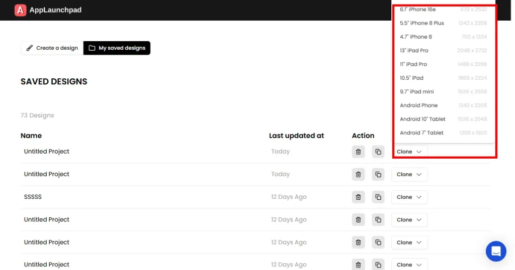 Smart cloning on AppLaunchpad