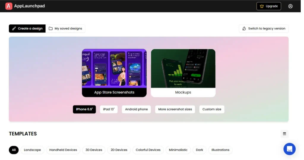 Applaunchpad screenshot templates