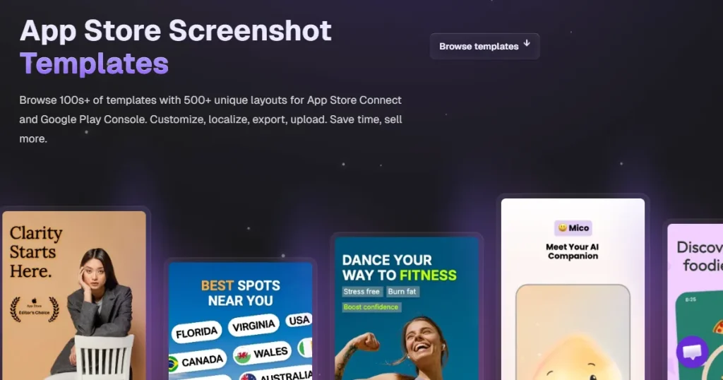AppScreens app store screenshot templates gallery