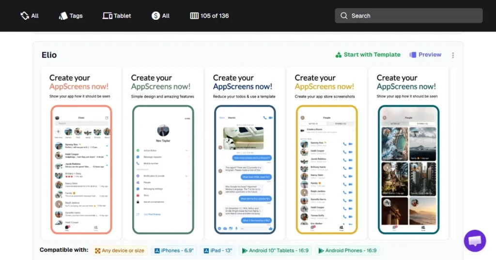 Appscreens screenshot template