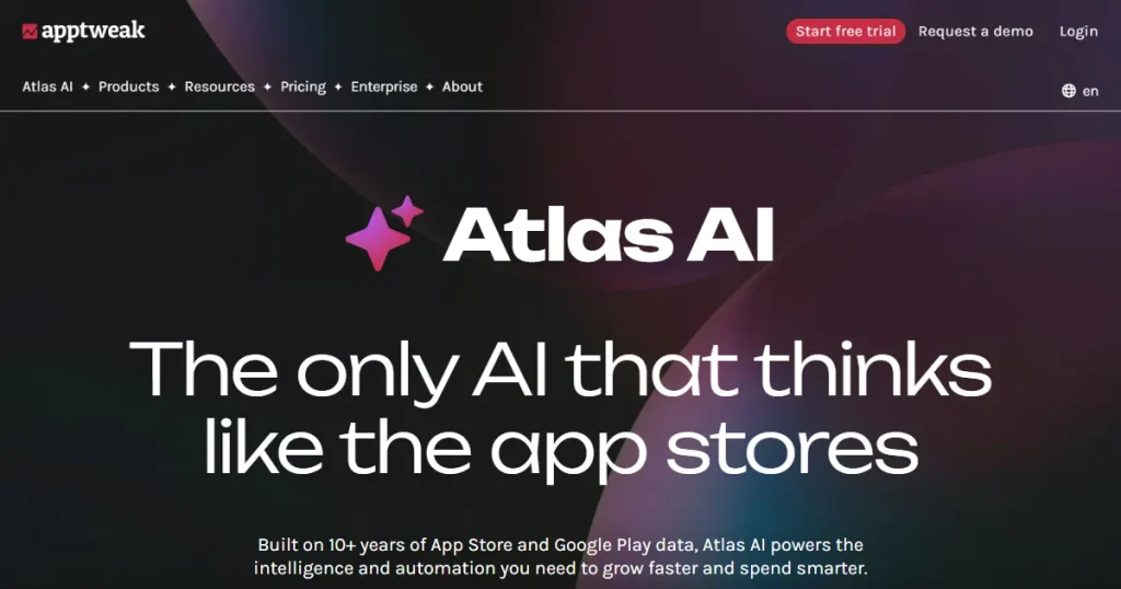 AppTweak's Atlas AI homepage