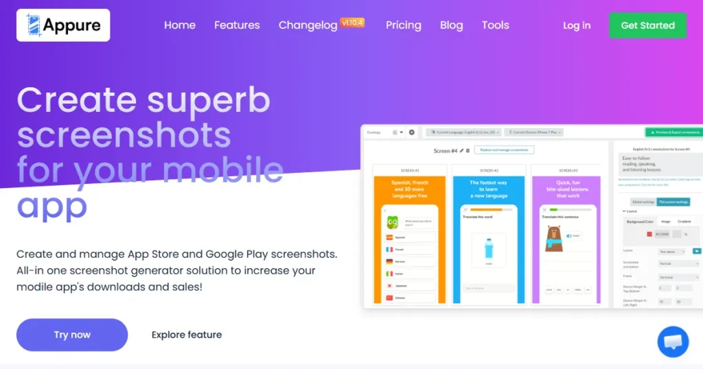 Appure screenshot generator