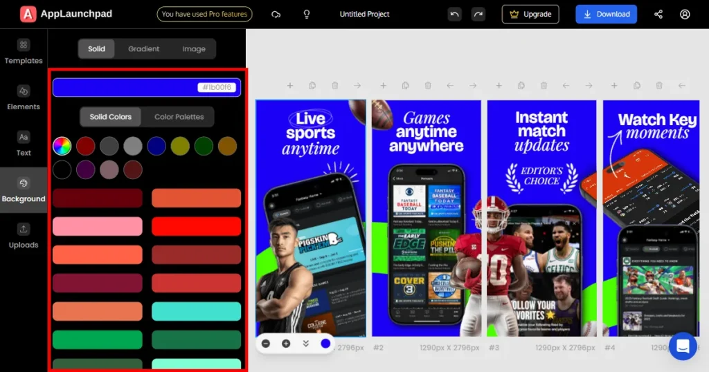 Background color options applaunchpad