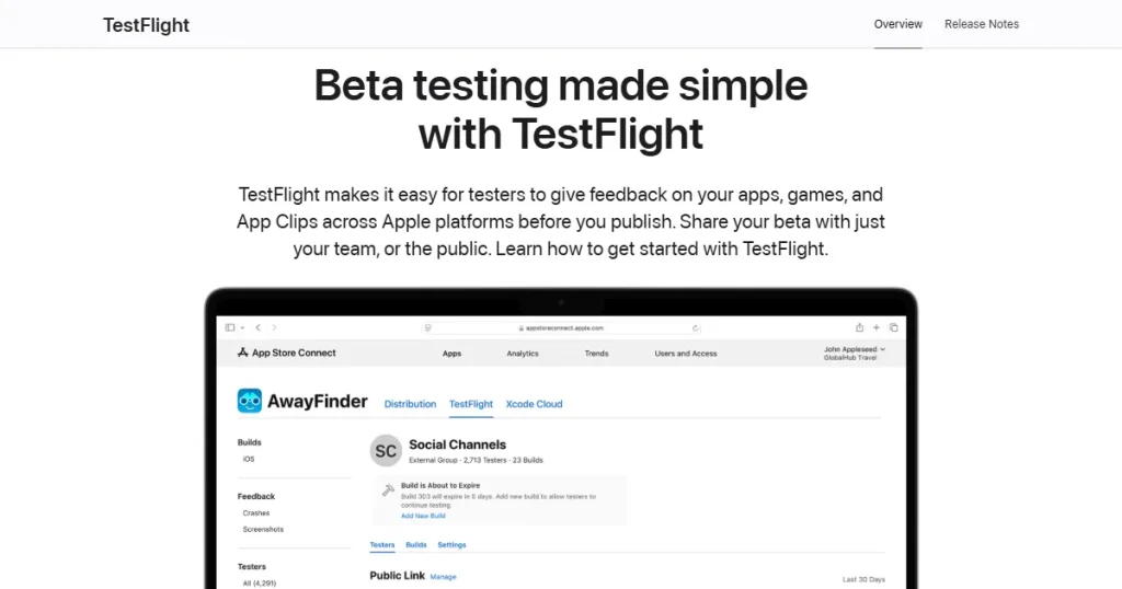 TestFlight in the App Store documentation page