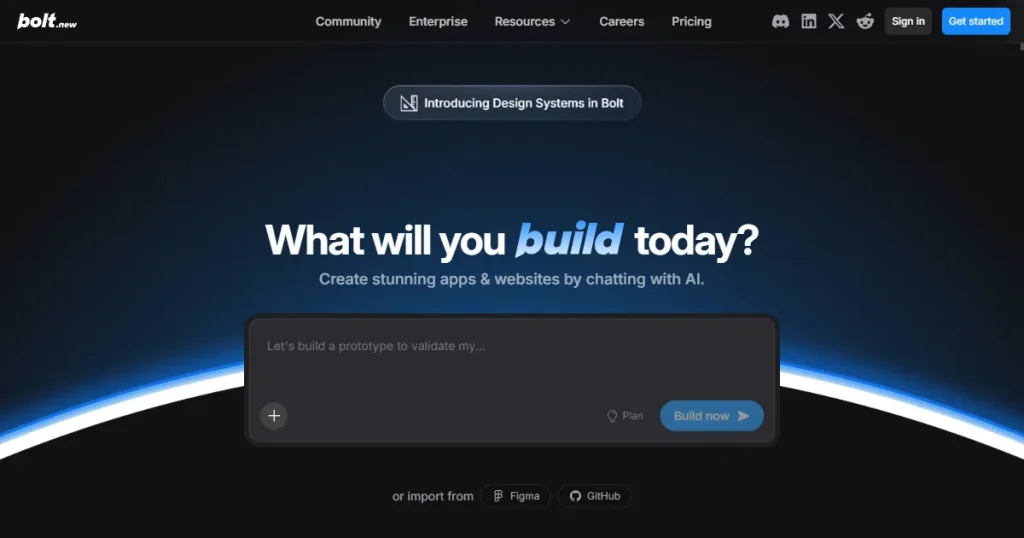 Bolt new AI app builder