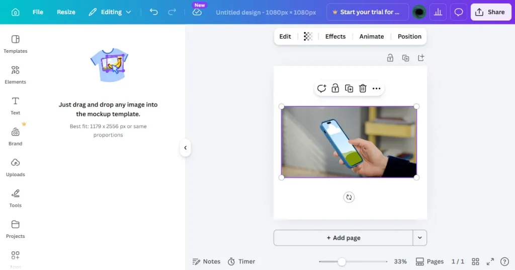 Canva iPhone mockup generator
