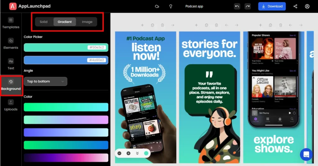 Change the background color of your app store screenshots