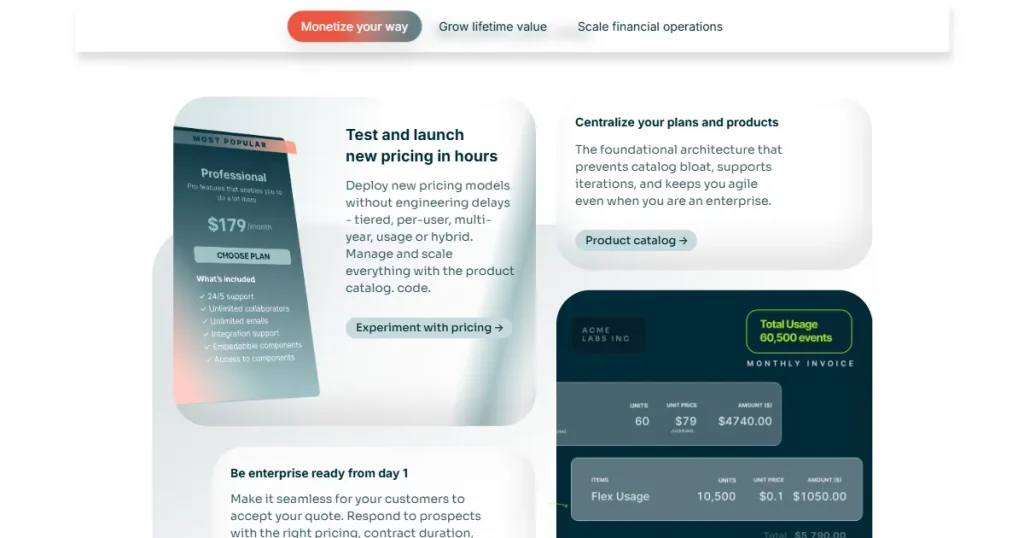 Chargebee landing page