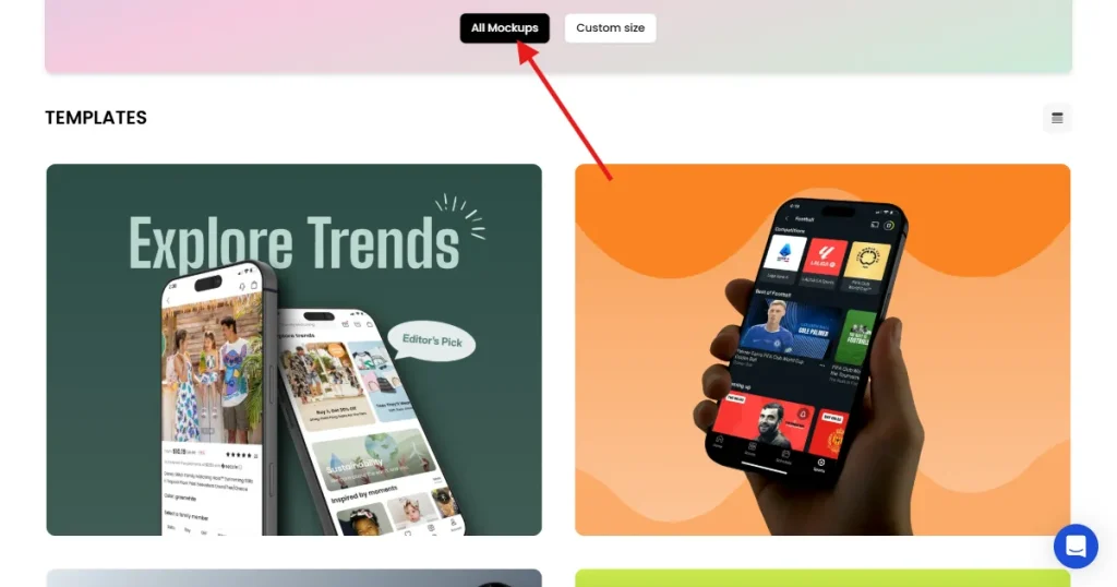 Click on All mockups