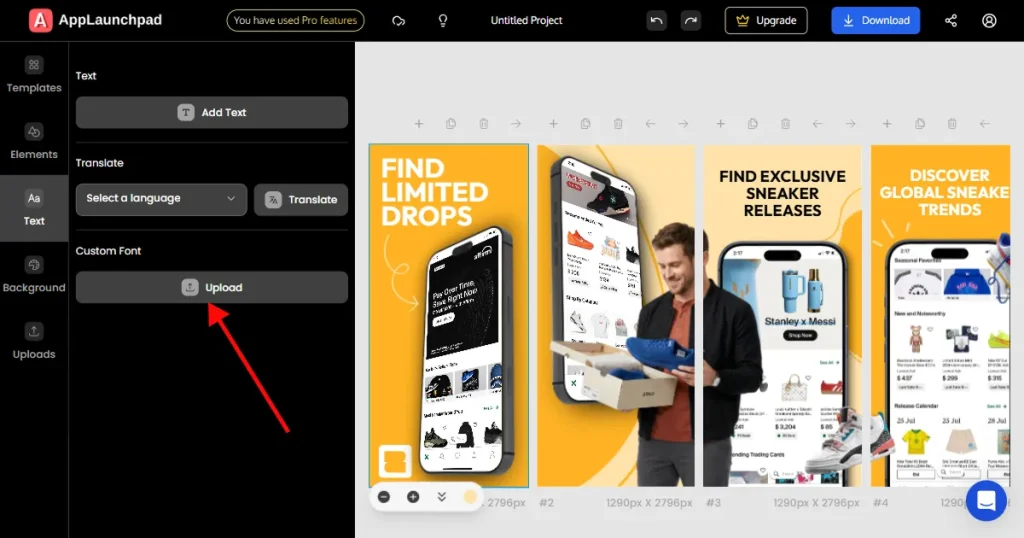 Custom font feature on AppLaunchpad