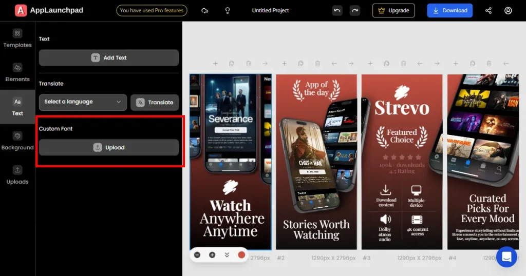 Custom font option on AppLaunchpad