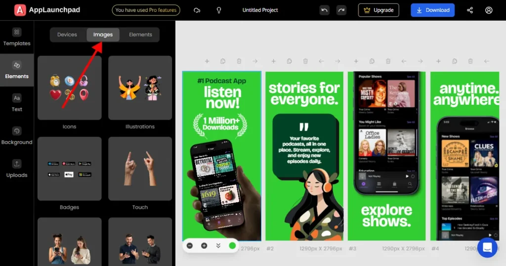 Add design images on screenshots
