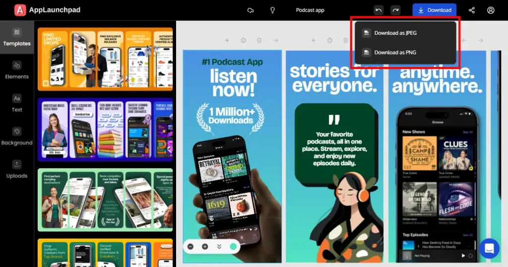 Download app store screenshot