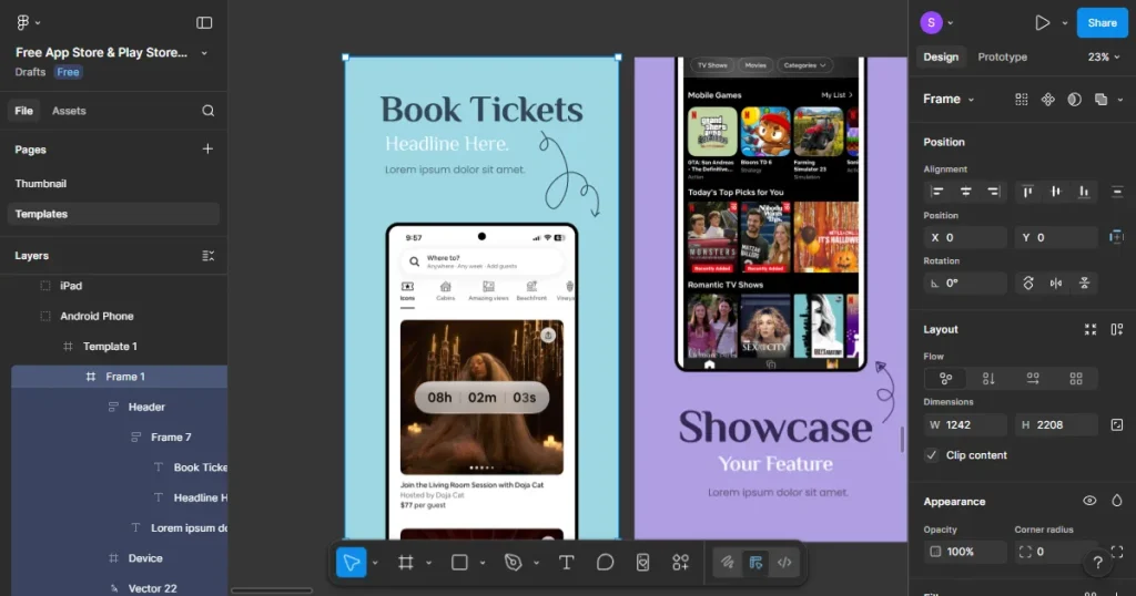 Edit the text captions on the play store screenshot
