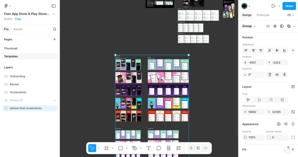 Figma community app store screenshots