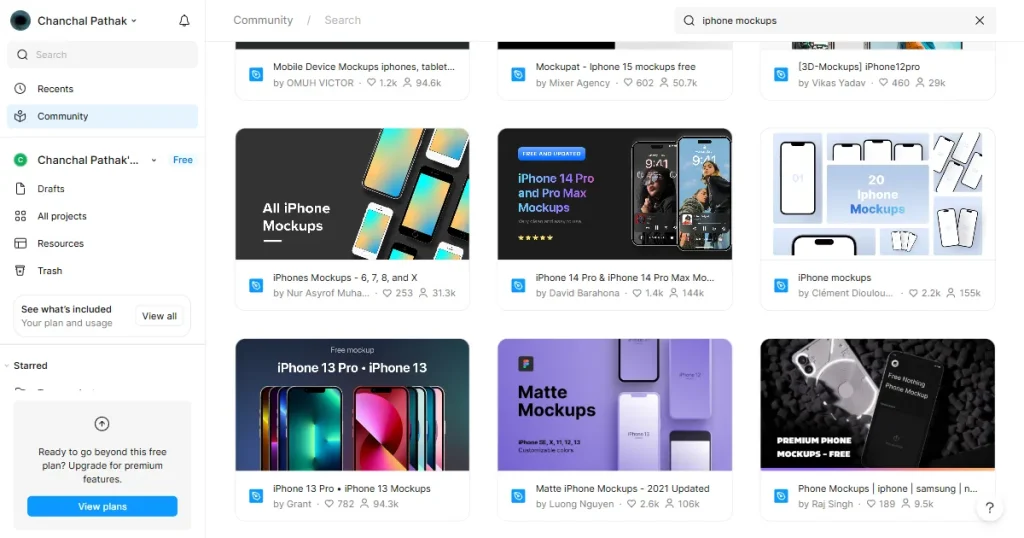 Figma iPhone mockup templates on Figma community