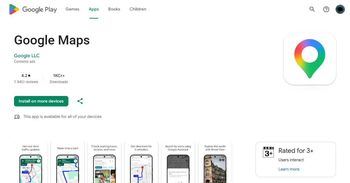 Google Maps Google Play Store App icon