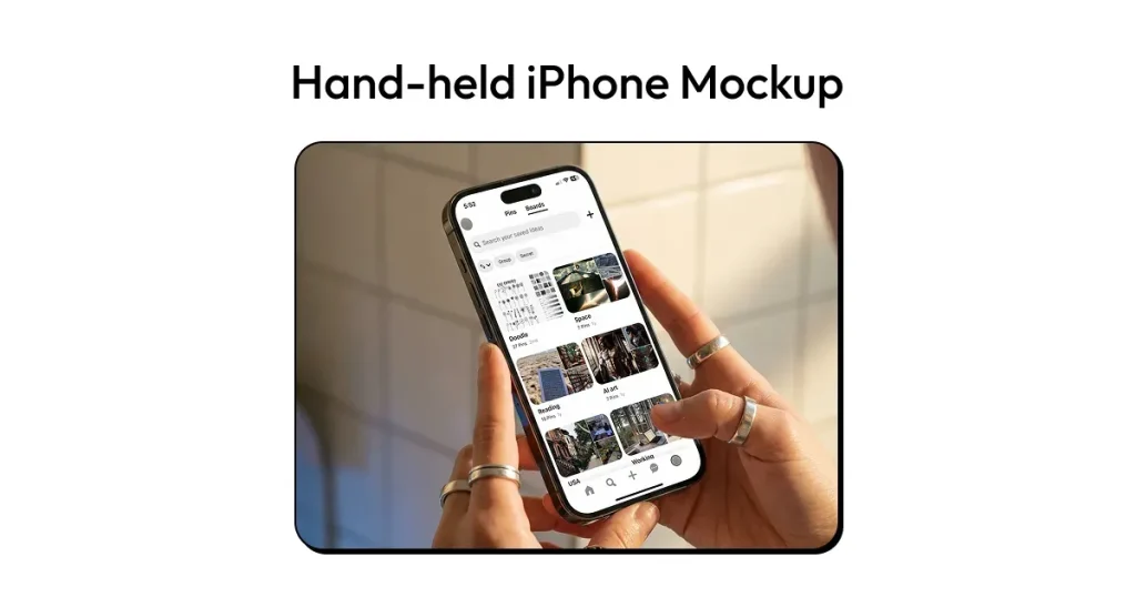 Hand-held iPhone mockup