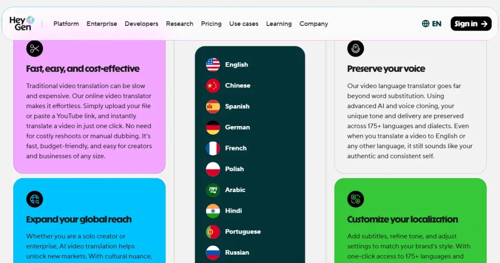 HeyGen one-click AI video translator