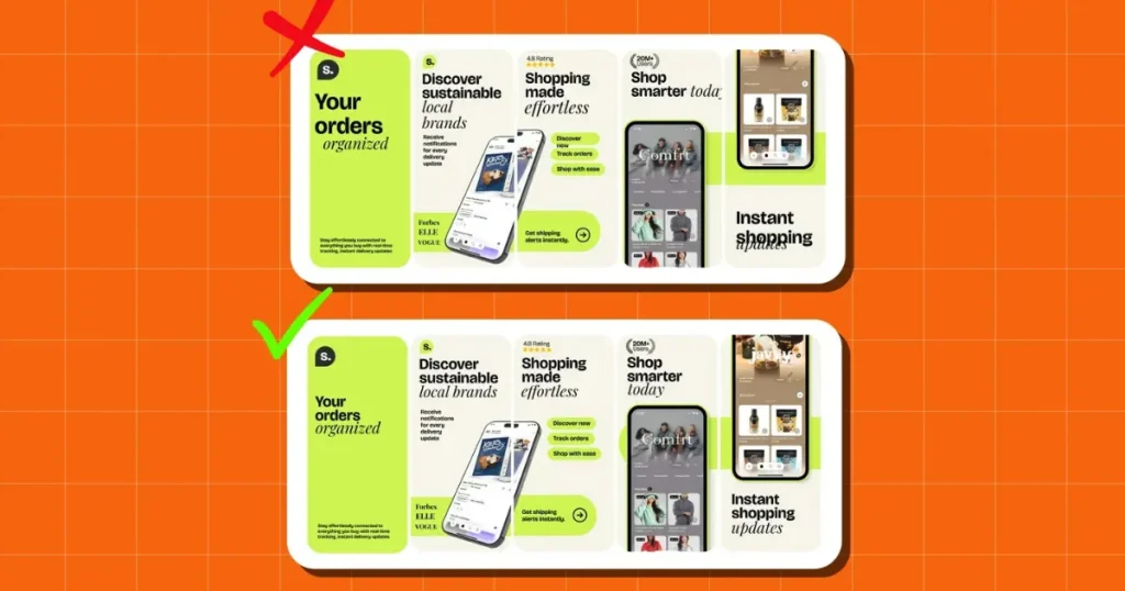 Design clear and clean app screenshots