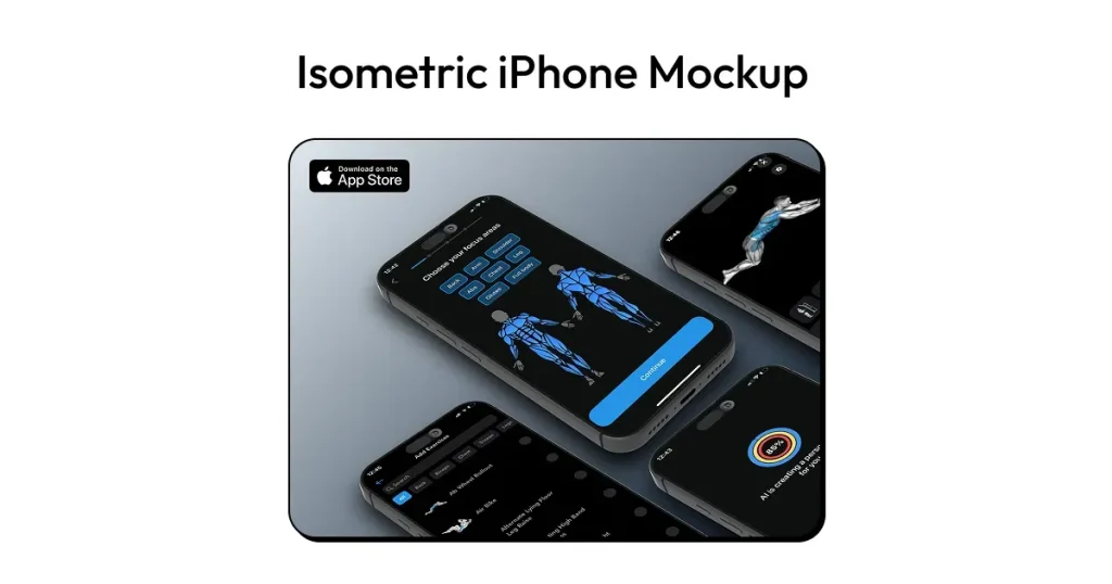 Isometric iPhone mockup