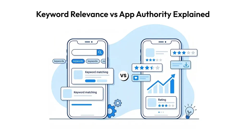 Keyword relevance vs app authority