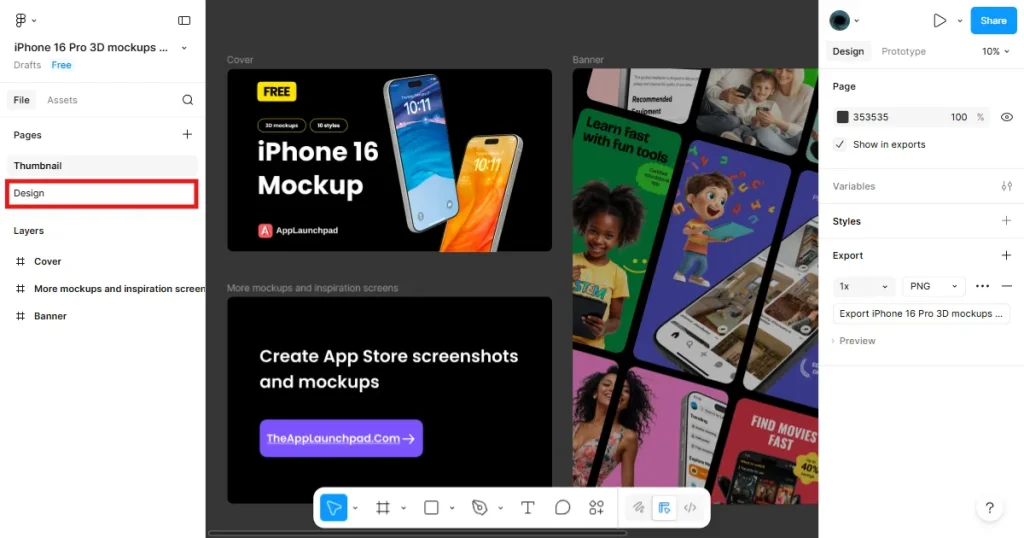 Navigate to the Design page