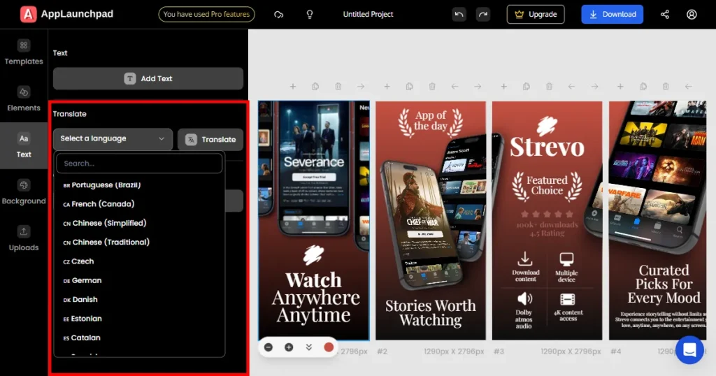 One click localization AppLaunchpad