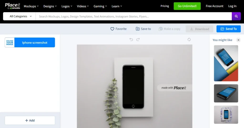 Placeit app store screenshot generator