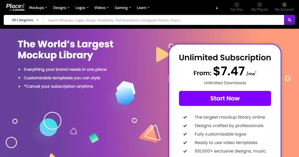 Placeit pricing page