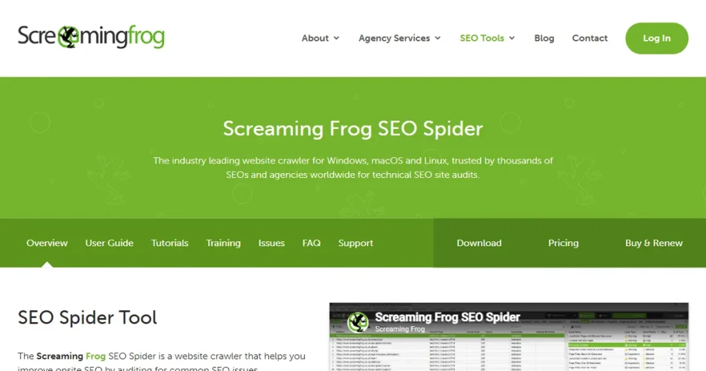 SEO screaming frog tool