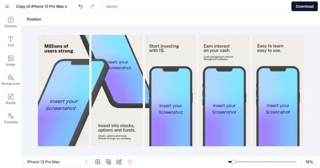 Screenshots pro app store screenshot generator
