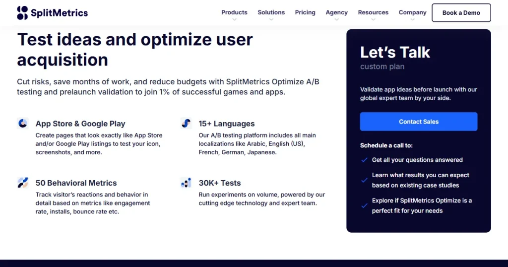 Splitmetrics optimize pricing page