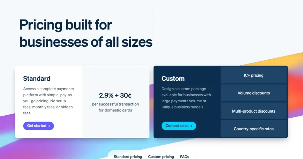 Stripe billing pricing page