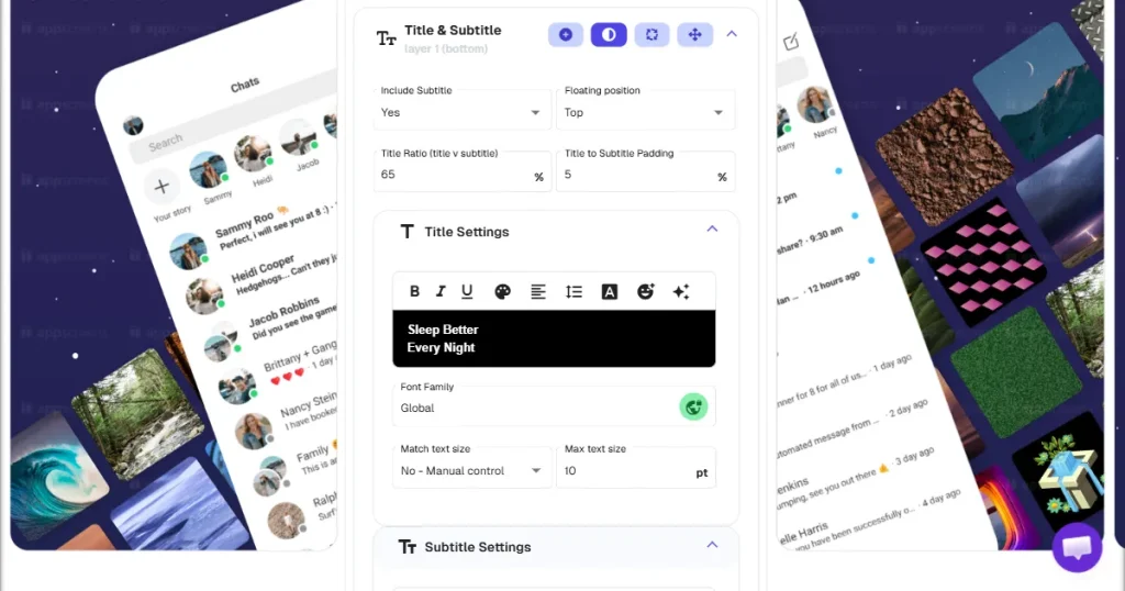appscreens text customization controls
