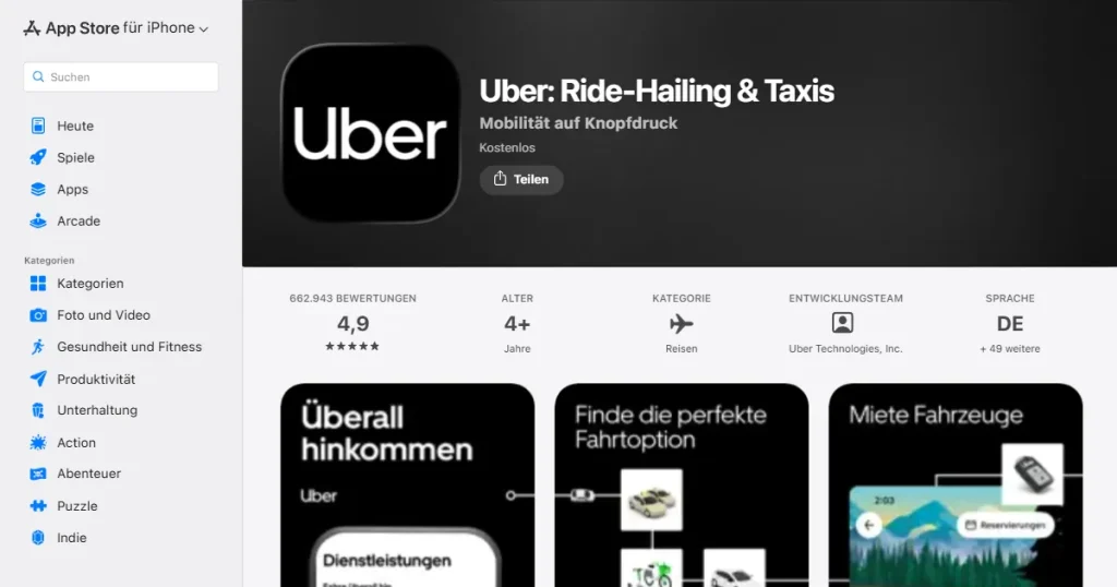 Uber app fully localized into German